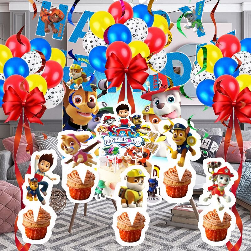 Paw Patrol Kid's Birthday Supplies Party Decoration Set